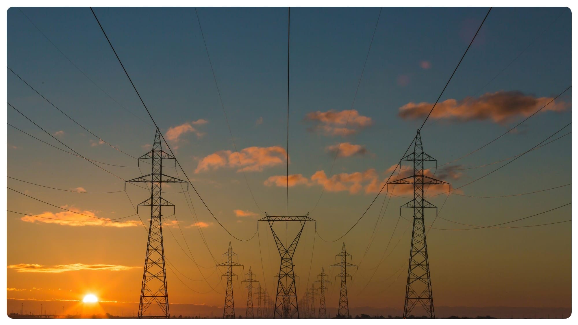 Electricity Transmission towers outside for smart grids