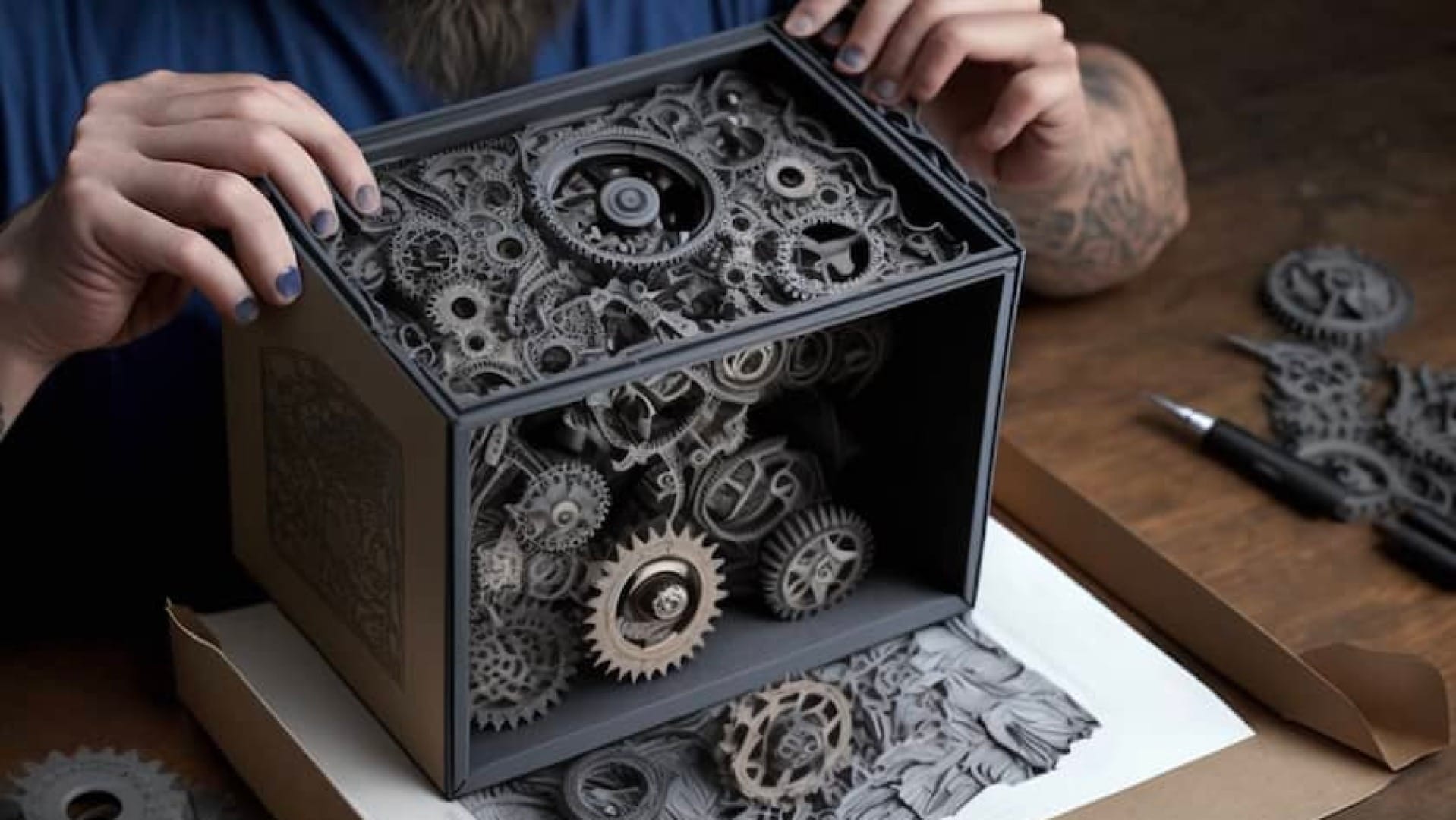 Box with multiple gears showing the complexity of how something works relating to Lidar technology 